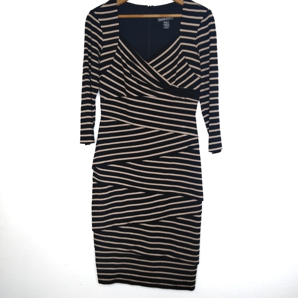 Frank Lyman Design Dresses & Skirts - Frank Lyman design dress tan black stripe size 6